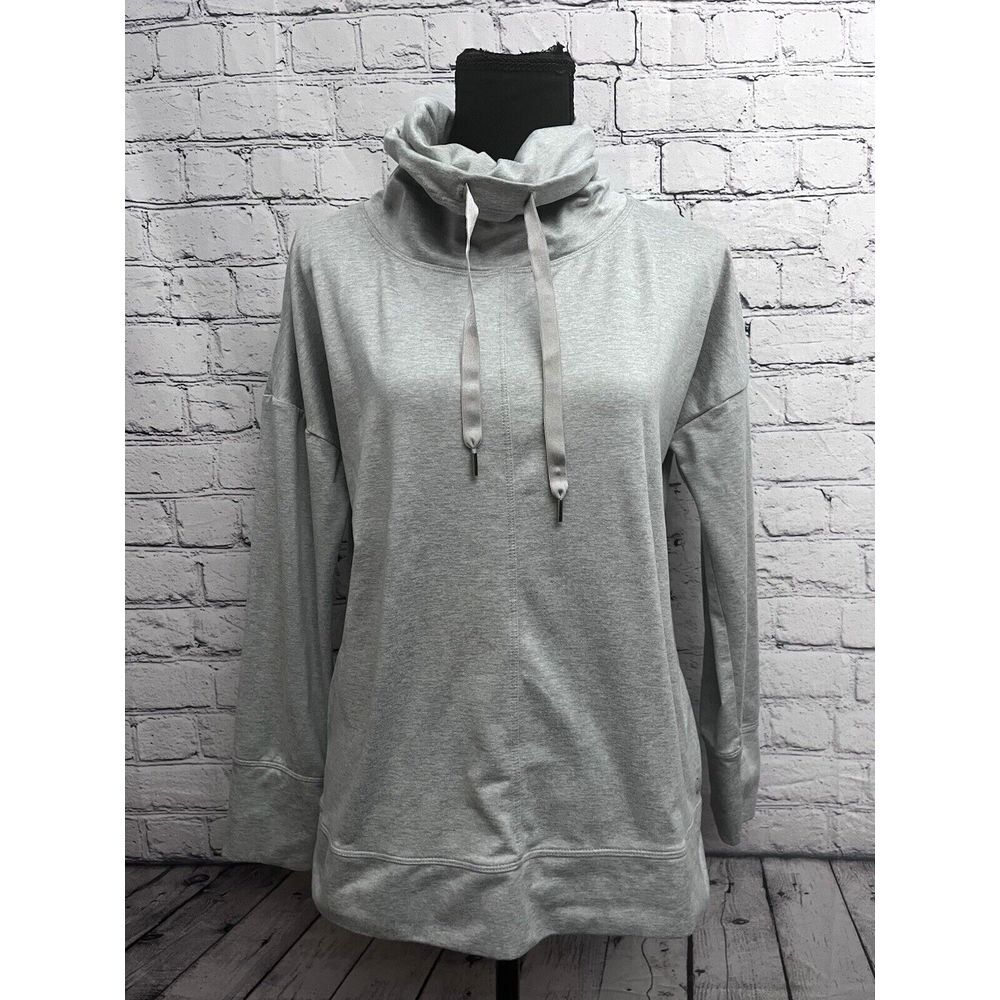 Apana Athletic Top‎ Shirt Womens Light Gray Pullover Cowl Neck Small